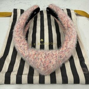 Lele Sadoughi Blush Fuzzy Knotted Headband